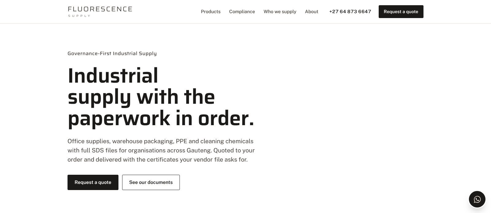 Fluorescence Supply, a website built by Nova Site