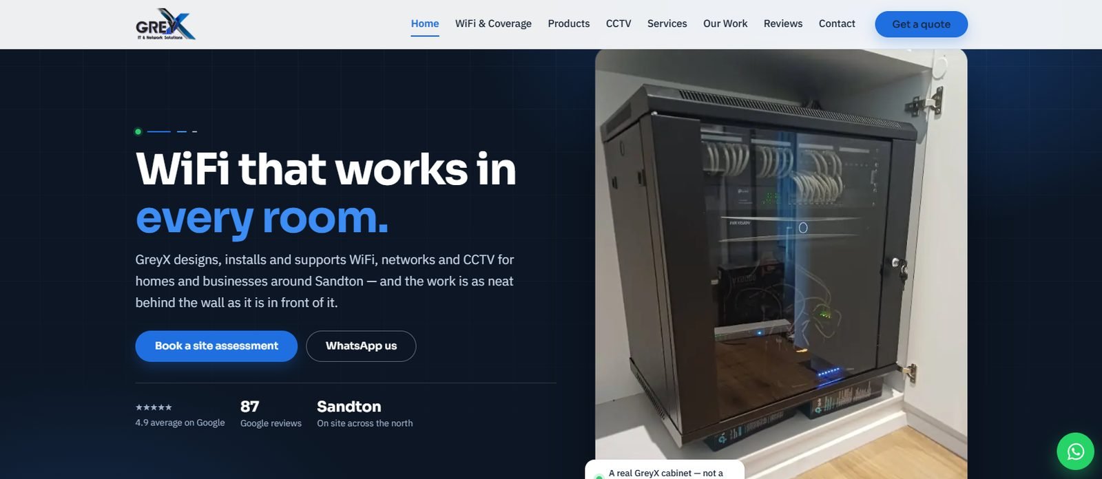 GreyX IT & Network Solutions, a website built by Nova Site