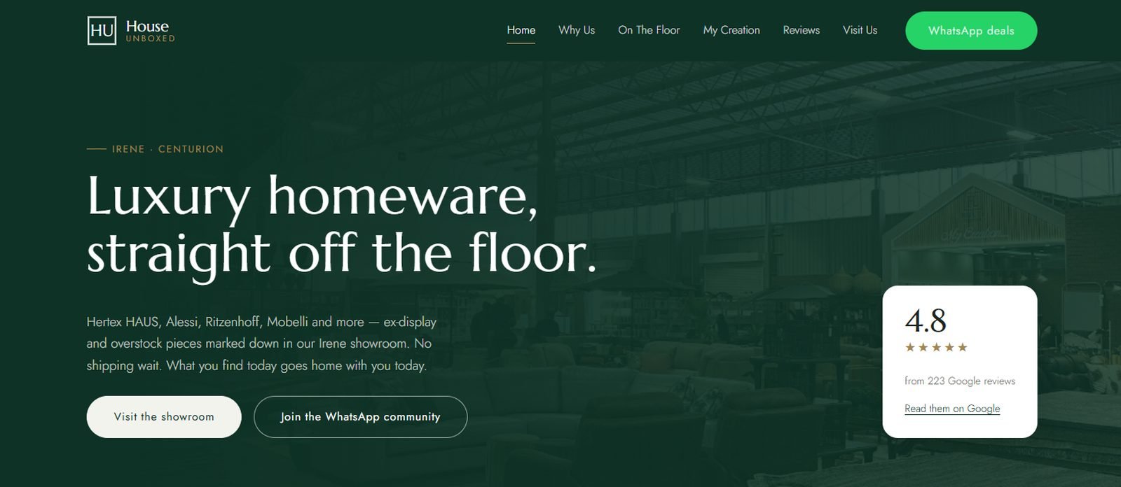 House Unboxed, a website built by Nova Site