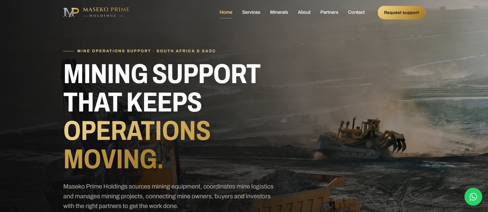 Maseko Prime Holdings, a website built by Nova Site